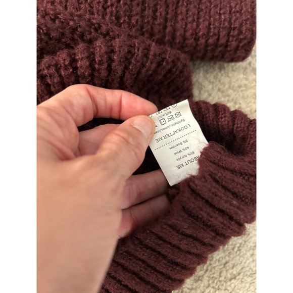 Exlura Maroon boat neck off the shoulder dolman sleeve sweater OS 1408 - Picture 5 of 7